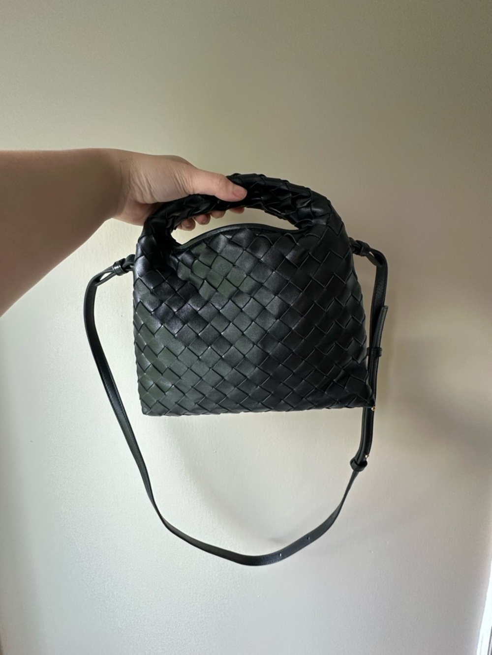 Bottega Veneta Mini Hop Intrecciato Leather Crossbody Bag